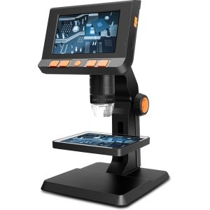 Digitale Microscoop met LCD scherm 50 tot 1000X vergroten, met verlichting en FullHD video opname. Inclusief MicroSD-kaartlezer