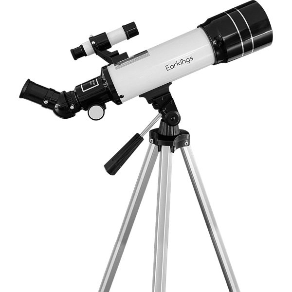 Earkings Telescoop Sterrenkijker 70/400 mm voor Kinderen, Beginners en Gevorderden - Inclusief Statief, Opbergtas, Twee Lenzen 25mm & 10mm en Barlow Lens, Telefoon Houder voor Foto's - f/5.7 Magnificatie