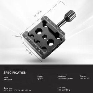 Neewer® - Telescoop Montage Statief Adapter Basis Zadelschroef voor Vixen Stijl Dovetail Beugels - Met M6 M8 Verzonken Boringen voor Astronomische Telescoopmonteringen - Geschikt voor EQ Hoofden - Eenvoudige Installatie en Snelle Bevestiging, QR011
