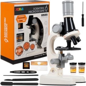 -Microscoop voor kinderen-Wetenschap junior-Educatief speelgoed-Ledverlichting-Leerzaam spelen-Complete set-