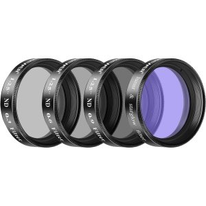 Neewer® - Maanfilter Set met 3 Maanfilters (ND0.9, ND0.6, ND0.3), Sterrengloedfilter, Maankaart, en Reinigingsdoek - Compatibel met 1.25 Inch Telescoop Oculair FL-25 - Verbeterde Beeldkwaliteit bij het Bekijken van de Maan en Sterren