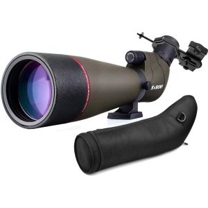 Svbony SV13 - Spotting Scope 20-60x80 - Waterdicht Spray Free - Monoculaire HD FMC Optics 45 Angled - Oculair Spotting Scope met Telefoon - Adapter - voor Bird Watching Shooting